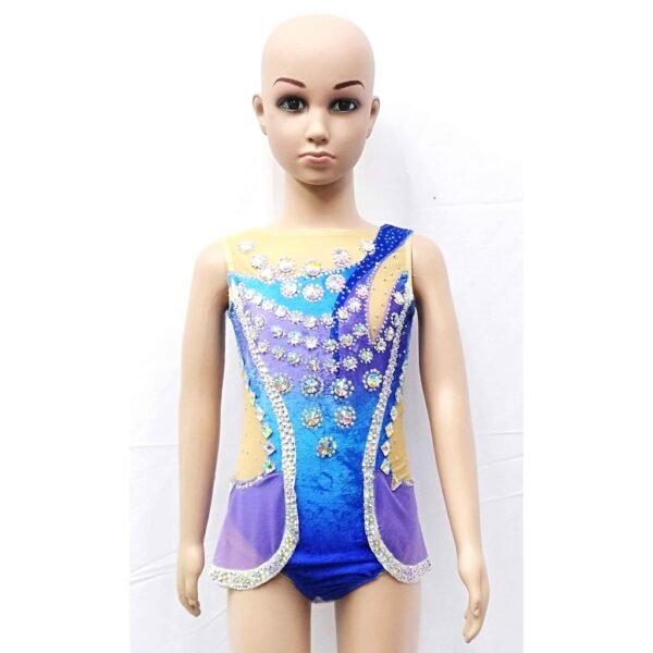 ODA INDUSTRY/SPORT PERFORMANCE LEOTARD #RHYTHMIC GYMNASTICS VELVET SPANDEX & NET WITH DIAMOND #ICE SKATING PERFORMANCE