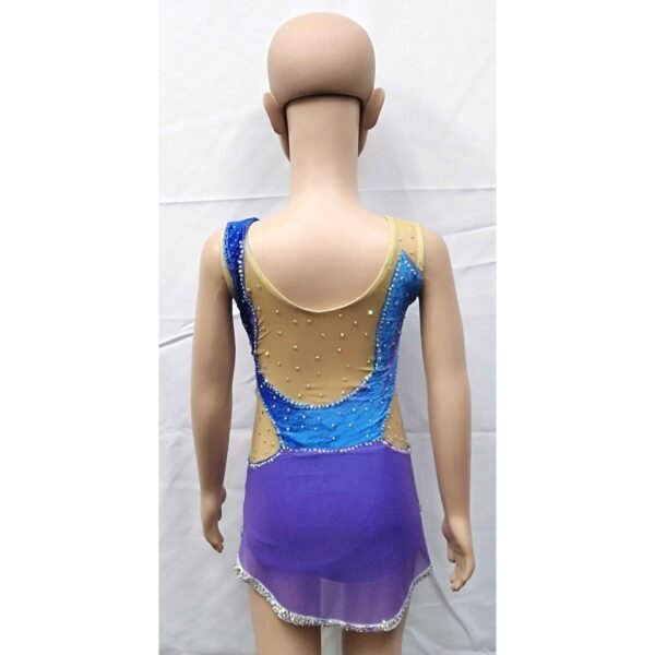 ODA INDUSTRY/SPORT PERFORMANCE LEOTARD #RHYTHMIC GYMNASTICS VELVET SPANDEX & NET WITH DIAMOND #ICE SKATING PERFORMANCE - Image 2